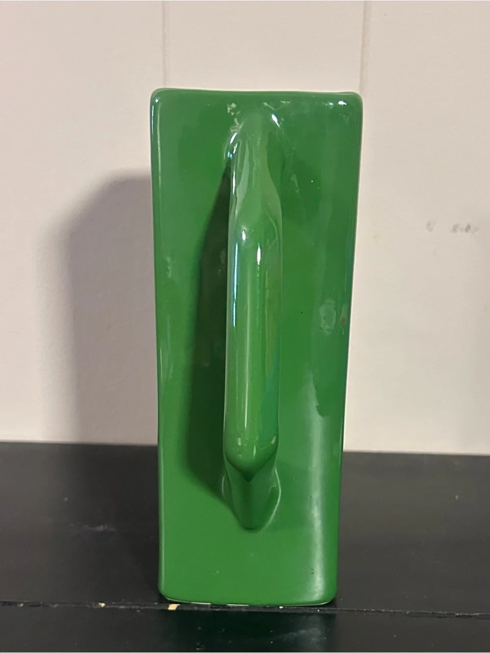 Passport Green Ceramic Pitcher with Multicolor Label